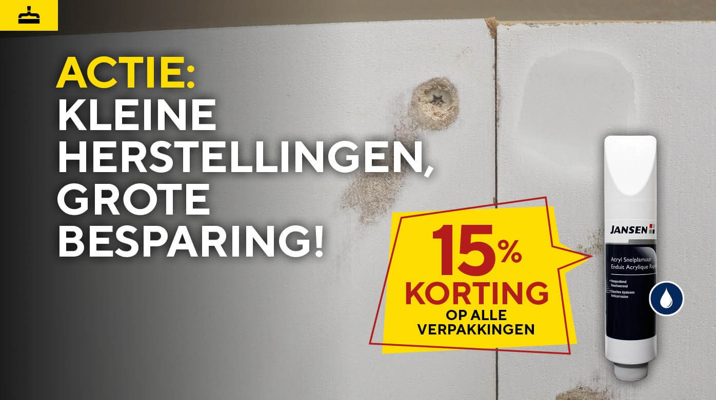 Afbeelding voor: 15 % DE RÉDUCTION SUR JANSEN ENDUIT ACRYLIQUE RAPIDE