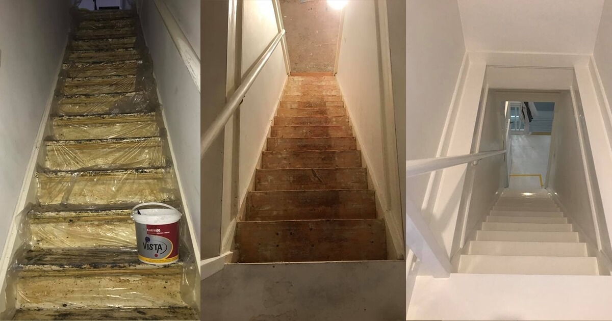 Enlever la peinture de l'escalier